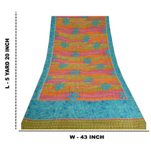 Load image into Gallery viewer, Sanskriti Vintage Sarees Multi 100% Pure Crepe Silk Printed Sari Craft Fabric
