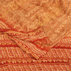 Sanskriti Vintage Dark Red Sarees 100% Pure Crepe Silk Printed Sari 5 Yd Fabric