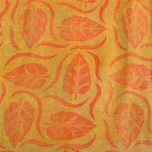 Load image into Gallery viewer, Sanskriti Vintage Sarees Yellow/Orange Pure Crepe Silk Printed Sari Craft Fabric
