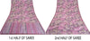 Sanskriti Vintage Sarees Pink/Purple Pure Crepe Silk Printed Sari Craft Sustainable Fabric