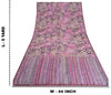 Sanskriti Vintage Sarees Pink/Purple Pure Crepe Silk Printed Sari Craft Sustainable Fabric