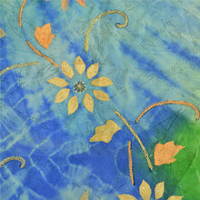 Load image into Gallery viewer, Sanskriti Vintage Green Sarees Pure Crepe Silk Printed Tie-Dye Sari Craft Fabric
