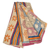 Sanskriti Vintage Sarees Indian Multi Pure Crepe Silk Printed Sari Craft Sustainable Fabric