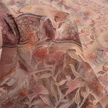 Load image into Gallery viewer, Sanskriti Vintage Sarees Light-Pink Pure Crepe Silk/Net Print Sari Craft Fabric
