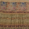 Sanskriti Vintage Sarees Multi Hand Beaded Printed Pure Crepe Sari Craft Sustainable Fabric
