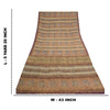 Sanskriti Vintage Sarees Multi Hand Beaded Printed Pure Crepe Sari Craft Sustainable Fabric