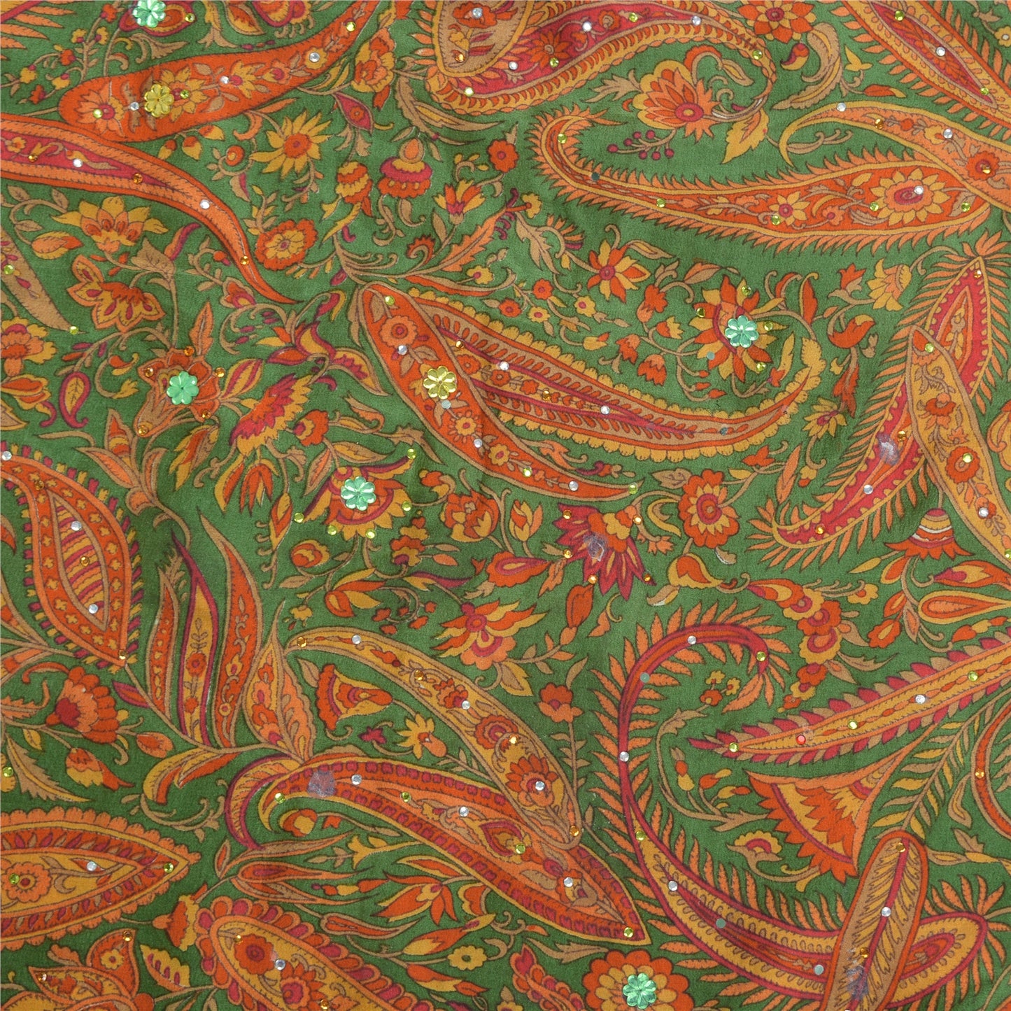 Санскритские винтажные сари с несколькими ручными бусинами, напечатанные из чистого крепа, сари, ремесло, устойчивая ткань