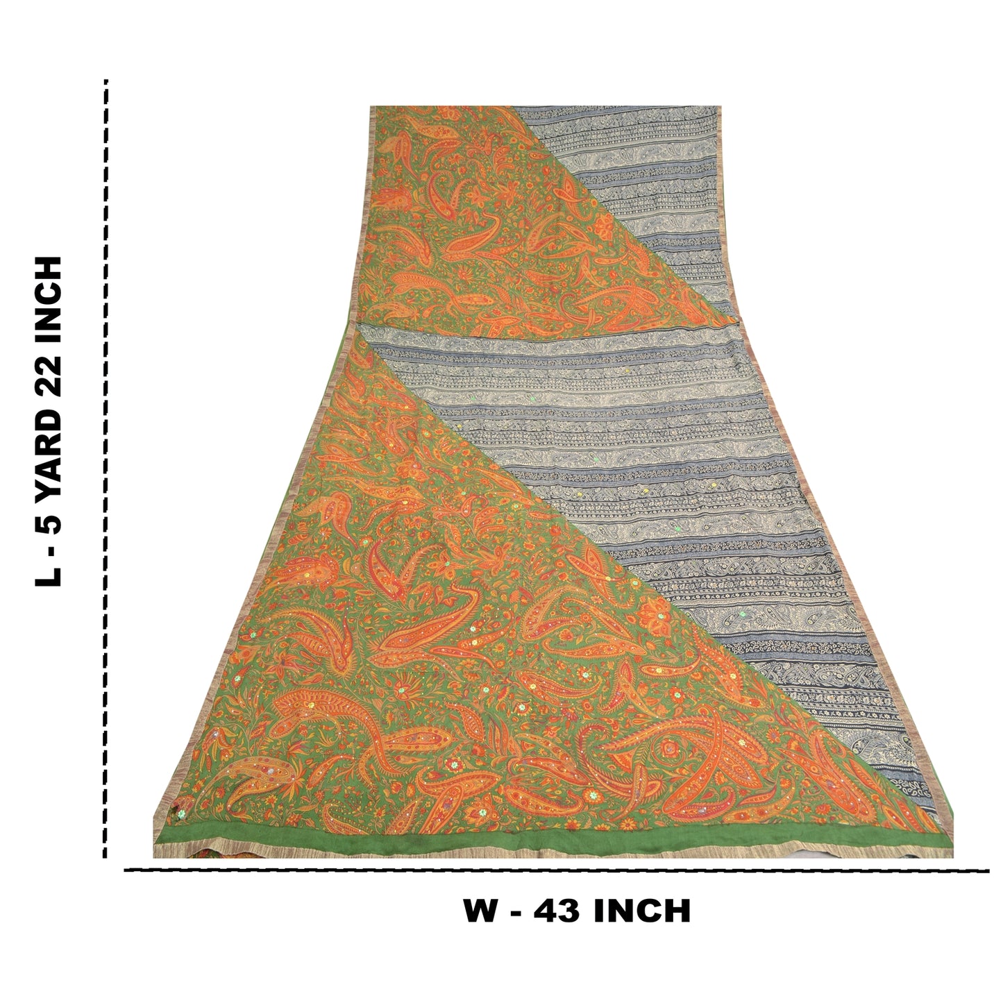 Санскритские винтажные сари с несколькими ручными бусинами, напечатанные из чистого крепа, сари, ремесло, устойчивая ткань