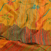 Sanskriti Vintage Sarees Indian Yellow Pure Crepe Silk Printed Sari Craft Sustainable Fabric