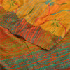 Sanskriti Vintage Sarees Indian Yellow Pure Crepe Silk Printed Sari Craft Sustainable Fabric
