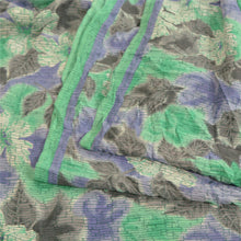 Load image into Gallery viewer, Sanskriti Vintage Sarees Indian Green Pure Crepe Silk Printed Sari Craft Fabric
