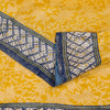 Sanskriti Vintage Sarees Yellow/Gray Pure Crepe Silk Printed Sari Craft Sustainable Fabric