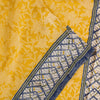 Sanskriti Vintage Sarees Yellow/Gray Pure Crepe Silk Printed Sari Craft Sustainable Fabric