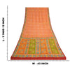 Sanskriti Vintage Sarees Orange Embroidered Pure Crepe Printed Sari Craft Sustainable Fabric