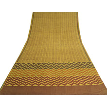 Load image into Gallery viewer, Sanskriti Vintage Sarees Heena-Green Pure Crepe Silk Print Sari 5yd Craft Fabric
