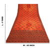 Sanskriti Vintage Sarees Indian Orange Hand Beaded Pure Crepe Sari Craft Sustainable Fabric