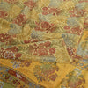Sanskriti Vintage Sarees Multi Hand Beaded Printed Pure Crepe Sari Craft Sustainable Fabric