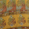 Sanskriti Vintage Sarees Multi Hand Beaded Printed Pure Crepe Sari Craft Sustainable Fabric
