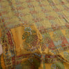Sanskriti Vintage Sarees Multi Hand Beaded Printed Pure Crepe Sari Craft Sustainable Fabric