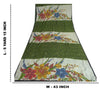 Сари Sanskriti Vintage Sarees Green/Ivory, расшитые вручную бисером, из чистого крепа, устойчивая ткань