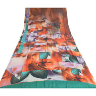 Sanskriti Vintage Sarees Multi Digital Printed Pure Crepe Silk Sari Craft Fabric