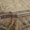 Sanskriti Vintage Sarees Ivory Pure Crepe Silk Printed Sari Floral Craft Sustainable Fabric