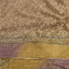 Sanskriti Vintage Sarees Brown Pure Crepe Silk Printed Sari Floral Craft Sustainable Fabric