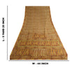 Sanskriti Vintage Sarees Saffron Pure Crepe Silk Paisley Print Sari Craft Sustainable Fabric