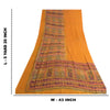 Sanskriti Vintage Sarees Indian Yellow Pure Crepe Silk Printed Sari Craft Sustainable Fabric