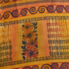 Sanskriti Vintage Sarees Indian Yellow Pure Crepe Silk Printed Sari Craft Sustainable Fabric