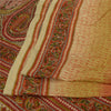 Sanskriti Vintage Sarees Indian Orange Pure Crepe Silk Printed Sari Craft Sustainable Fabric