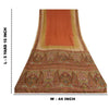 Sanskriti Vintage Sarees Indian Orange Pure Crepe Silk Printed Sari Craft Sustainable Fabric