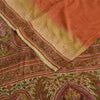 Sanskriti Vintage Sarees Indian Orange Pure Crepe Silk Printed Sari Craft Sustainable Fabric
