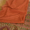 Sanskriti Vintage Sarees Indian Orange Pure Crepe Silk Printed Sari Craft Sustainable Fabric