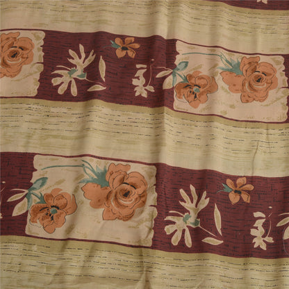 Sanskriti Vintage Sarees Multi 100% Pure Crepe Silk Printed Sari Craft Sustainable Fabric