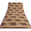 Sanskriti Vintage Sarees Multi 100% Pure Crepe Silk Printed Sari Craft Sustainable Fabric