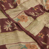 Sanskriti Vintage Sarees Multi 100% Pure Crepe Silk Printed Sari Craft Sustainable Fabric