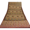 Sanskriti Vintage Sarees Hand Beads Pure Crepe/Net Print Fabic Patch Sari Sustainable Fabric