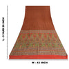 Sanskriti Vintage Sarees Orange 100% Pure Crepe Silk Printed Sari Craft Sustainable Fabric