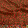 Sanskriti Vintage Sarees Orange 100% Pure Crepe Silk Printed Sari Craft Sustainable Fabric