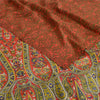 Sanskriti Vintage Sarees Orange 100% Pure Crepe Silk Printed Sari Craft Sustainable Fabric