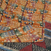 Sanskriti Vintage Sarees Multi Pure Crepe Silk Geometric Print Sari Craft Sustainable Fabric