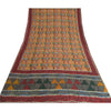 Sanskriti Vintage Sarees Multi Pure Crepe Silk Geometric Print Sari Craft Sustainable Fabric
