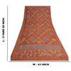 Sanskriti Vintage Sarees Orange 100% Ren Crepe Silke Trykt Sari Håndværk Bæredygtigt Stoff