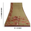 Sanskriti Vintage Sarees Olivengrøn/Rød Print Ren Crepe Silke Sari Håndværksmæssigt Bæredygtigt Stoff