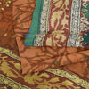 Sanskriti Vintage Sarees Multi Hand Beaded Pure Crepe Silk Printed Sari Sustainable Fabric