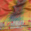 Sanskriti Vintage Sarees Multi 100% Pure Crepe Silk Printed Sari Craft Sustainable Fabric