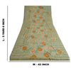 Sanskriti Vintage Sarees Pastel-Green Pure Crepe Embroidered Printed Sari Sustainable Fabric