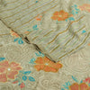 Sanskriti Vintage Sarees Pastel-Green Pure Crepe Embroidered Printed Sari Sustainable Fabric