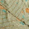 Sanskriti Vintage Sarees Pastel-Green Pure Crepe Embroidered Printed Sari Sustainable Fabric